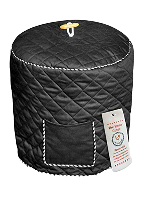 Image of a black quilted cover for the Instant Pot.